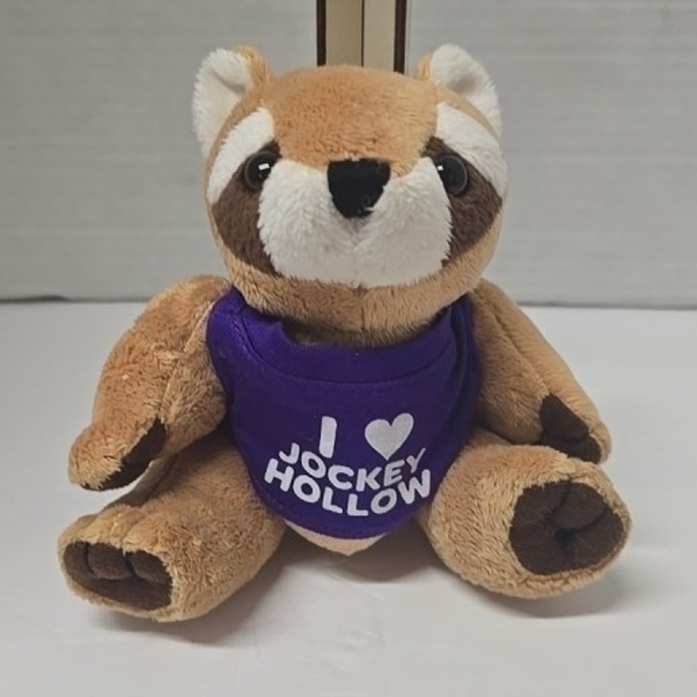 I Heart Jockey Hollow Plush Raccoon Tan Purple Shirt Stuffed Animal